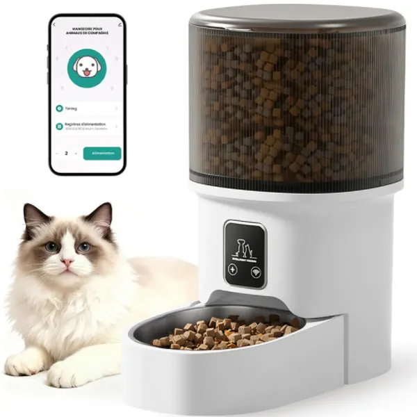 Distributeur Croquettes Chat Automatique 4L - Mangeoire de Nourriture Minuterie Programmable pour APP - Réservoir Hermétique – photo 2