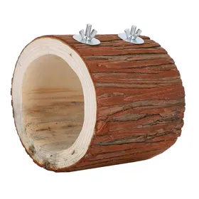 Meilleurs prix pour Oiseau Arbre Trou Nid Petit Animal de Compagnie Jouet en Bois Naturel Cachette pour Hamster Écureuil Perroquet beige