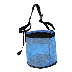 Comparer les prix de Sac d'alimentation pour chevaux Filet Durable Distributeur de Grains avec Sangle Réglable et Protège-Nez Confortable L bleu