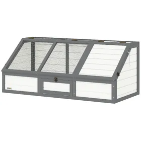 Comparer les prix de PawHut Boîte à tortues, enclos extérieur pour tortues, design sans fond, facile à ouvrir, maison pour tortues, Blanc