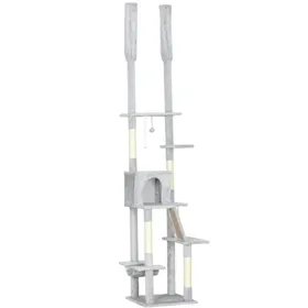 Meilleurs prix pour Arbre à chat réglable 225-255 cm, 6 niveaux, gris clair et crème
