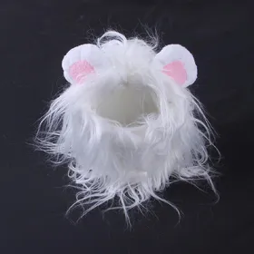 Comparer les prix de Costume d'Halloween avec crinière de lion pour chat, déguisement de lion, déguisement de chat, chapeau pour animaux de compagnie, décoration de fête pour petits chats et chatons, vente en gros S blanc