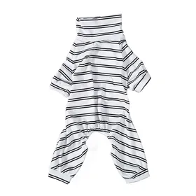 Comparer les prix de Pyjama rayé pour chien à la mode mignon été mince 4 pattes col haut combinaison pour chien pour intérieur extérieur