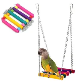 Meilleurs prix pour Jouet Oiseau - Balançoire Perroquet - Bois - Intérieur - Petit Animal
