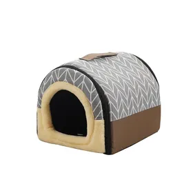 Meilleurs prix pour Maison pour animaux de compagnie Maison pour chien chat Amovible et lavable Hiver Chaud Lit pour animaux de compagnie pour chiens de petite et moyenne taille L: 60 * 47 * 45CM