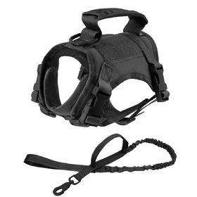 Comparer les prix de Harnais Tactique pour Chat pour la Promenade Anti-Fuite Réglable Gilet pour Animal de Compagnie Maille Douce avec Poignée de Contrôle pour Chat de Grande Taille Petit Chien