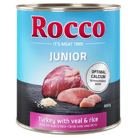 Comparer les prix de 6x800g Junior dinde, cœurs de veau, riz Rocco - Nourriture pour chien