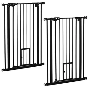 Comparer les prix de Barrière de Sécurité - PawHut - Acier - 68x2x104.1cm - Noir