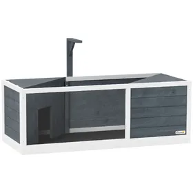 Meilleurs prix pour PawHut Maison pour tortues enclos avec toit ouvrant support lampe plateau fenêtre panoramique 120 x 50 x 40 cm gris