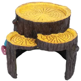Comparer les prix de Mini Résine Forme de Souche Trou Caché Grotte en Bois Ornements de Plantes d'Aquarium Artificielles pour Abri yellow
