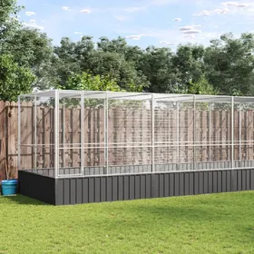 Comparer les prix de vidaXL Volière avec extension argenté 625x207x212 cm acier