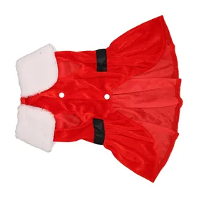 Comparer les prix de Robe de Noël Chien Père Noël Doux pour la peau Respirant Élastique Vêtements d'hiver pour petits chiens chats L
