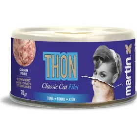 Meilleurs prix pour MARTIN Classic filet thon pâtée complète riche en protéines pour chat - Lot de 12x 70g