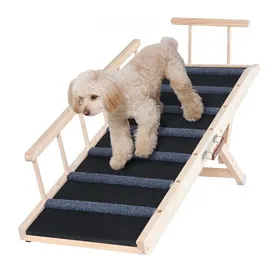 Comparer les prix de VEVOR Rampe pour Chien Longueur 1200 mm Rampe Pliable de Voiture Antidérapante pour Chiens de Petite ou Grande Taille Hauteur Réglable 35-70 cm Convient pour Lit, Canapé, Sofa, Intérieur, Extérieur