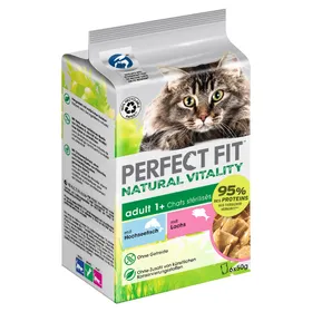 Comparer les prix de 36x50g Natural Vitality Adult poissons de l'océan, saumon, Perfect Fit - Pâtée pour chat
