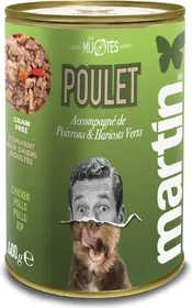 Comparer les prix de MARTIN Mijoté de poulet complète riche en protéines pour chien - 150g
