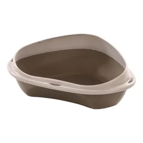 Meilleurs prix pour Bac à litière angle Sadio S taupe 49.5 x 39.5 x 17 cm pour chat - FLAMINGO 60 Taupe