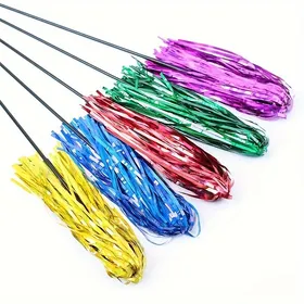 Meilleurs prix pour Une Canne Jouet pour Chat de Couleur Aléatoire, Dotée d'une Longue Tige Réfléchissante avec du Papier Froissé, et d'une Clochette pour le Jeu Interactif, Sans Pile 1PC-Short rod 30CM blue