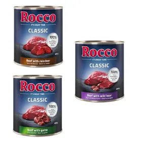 Meilleurs prix pour Rocco Classic mélange de dégustation 6 x 800 g - Mix gibier : bœuf/gibier, bœuf/renne, bœuf/sanglier