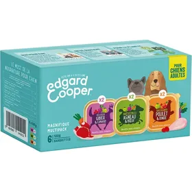 Meilleurs prix pour Pâtée Pour Chien Adulte Au Gibier, Au Canard, À L'agneau, Au Bœuf&Volaille Sans Céréales Edgard Cooper - Les 6 Barquettes De 100g