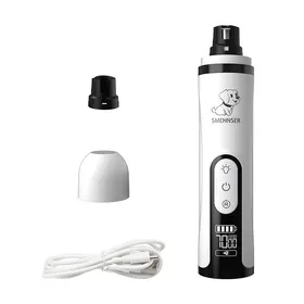 Meilleurs prix pour Broyeur à ongles électrique pour animaux de compagnie avec lumière LED coupe-ongles pour chiens et chats coupe-ongles pour pattes rechargeables USB tondeuse de toilettage pour animaux de compagnie gray