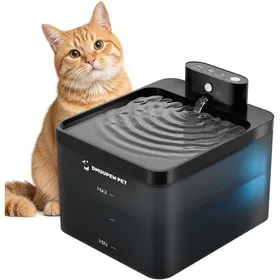 Comparer les prix de Fontaine à eau pour chat sans fil 2.2 L - filtration quadruple silencieuse réservoir intérieur et extérieur