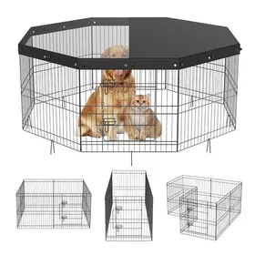 Comparer les prix de Parc Pour Chien - Vevor - Enclos Chien Enclos Lapin Pliable Métal 8 Panneaux 61cm Avec Couverture