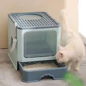 Meilleurs prix pour Bac à litière pour chat - GOLDCMN - Construction de tiroir - Vert Orchidée foncée