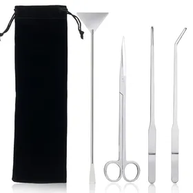 Comparer les prix de Kit aquascaping aquarium - 1 ensemble (ciseaux +pinces +spatule) inoxydable +sac - Convient pour entretien aquarium Étiquette
