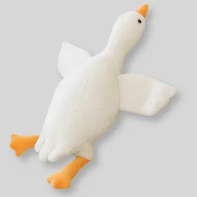 Meilleurs prix pour Peluche d'Oie Douce de 50 cm Pour Chats Chiens Détente Compagnon Animal de Compagnie Soulagement de l'Anxiété Copain Chien Libération d'Énergie Cadeau Pour Animaux de Compagnie blanc