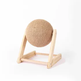 Comparer les prix de Arbres à Chat Jouets Balles Sisal et Bois Triangle Stable Chats Intérieur Trucs Grattage Robuste Grattage Cool sur Pied Tourne Big beige