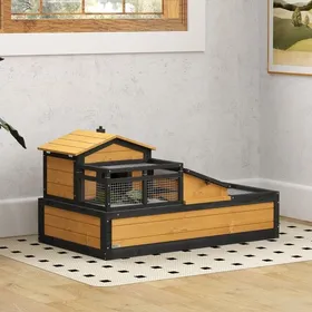 Meilleurs prix pour Enclos pour tortue 2 niveaux EVRYAE 112 x 65 x 60 cm avec 3 espaces toit ouvrant intérieur extérieur jaune